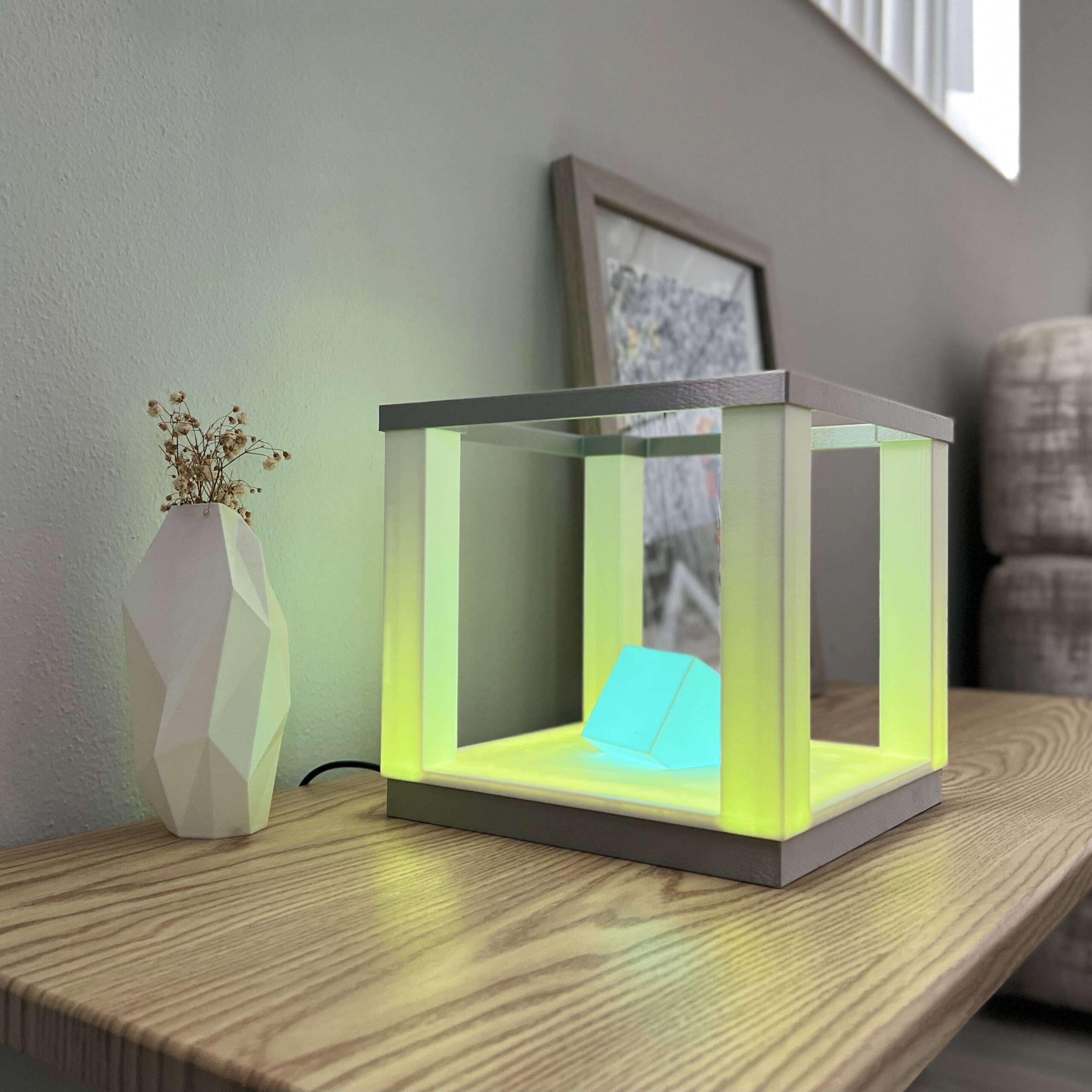 Silver Square Table Lamp